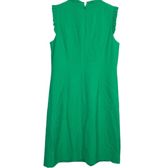 J. Crew Sleeveless Ruffle Neck Knee Length Sheath Dress 10 Modern Kelly Green - Picture 14 of 16